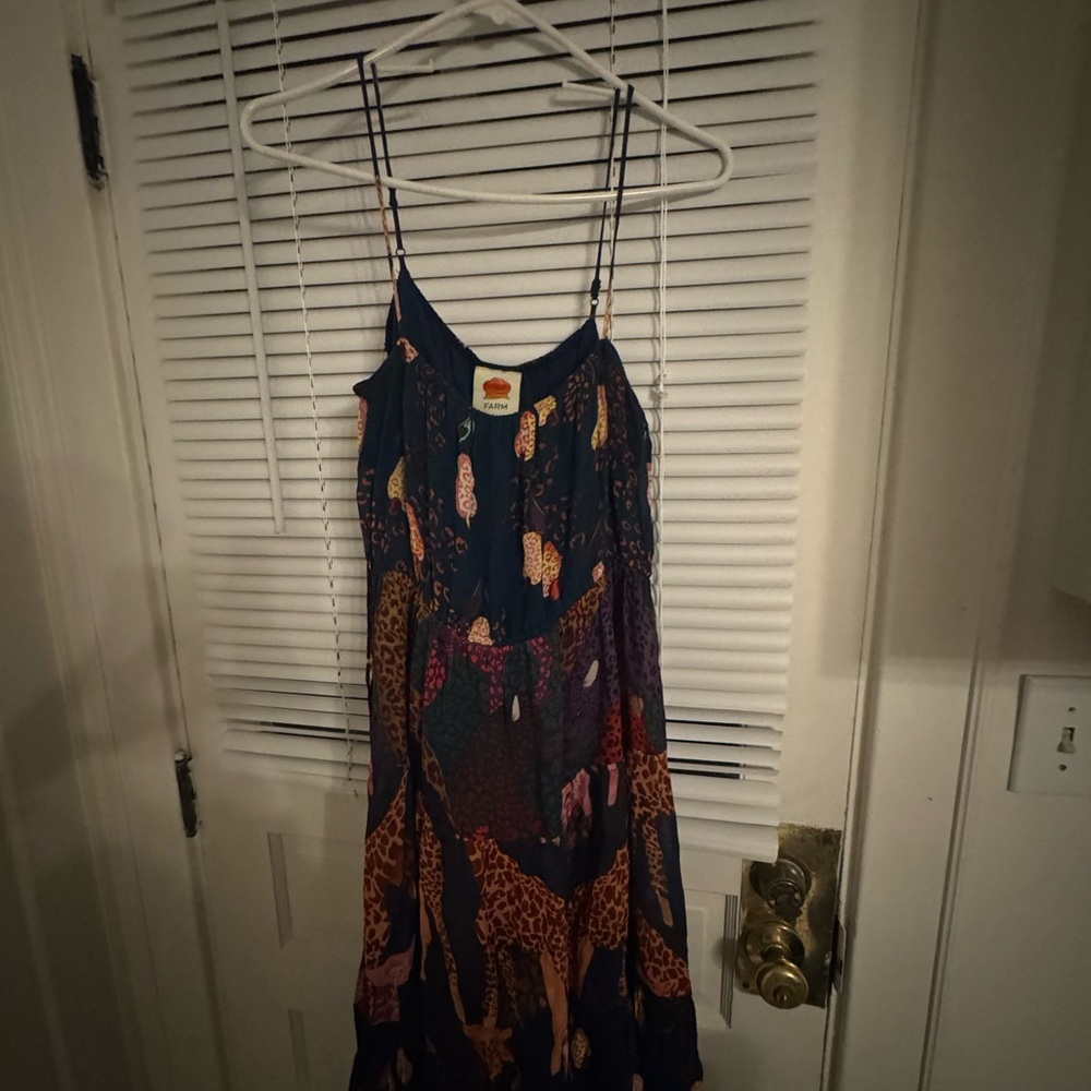 FARM Rio Multicolor Animal Print Midi Dress